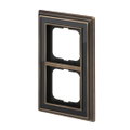 Abdeckrahmen 2-fach Messing antik anthrazit - Busch-dynasty®   