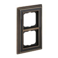 Abdeckrahmen 2-fach Messing antik anthrazit - Busch-dynasty®   