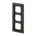 Abdeckrahmen 3-fach Messing antik anthrazit - Busch-dynasty®   