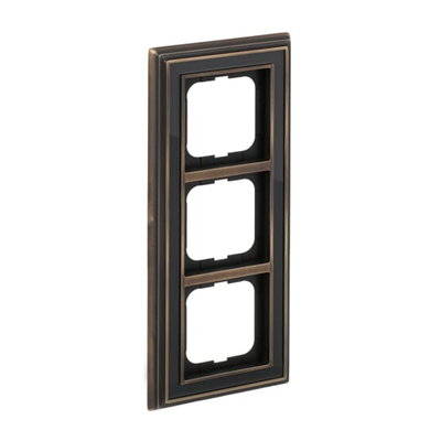 Abdeckrahmen 3-fach Messing antik anthrazit - Busch-dynasty®   