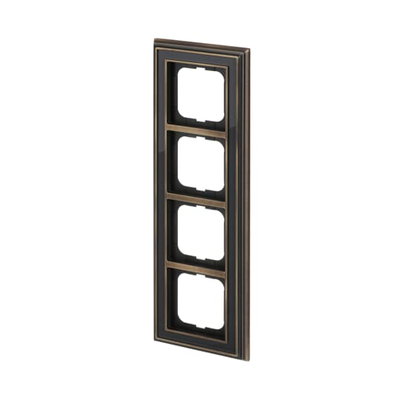 Abdeckrahmen 4-fach Messing antik anthrazit - Busch-dynasty®   