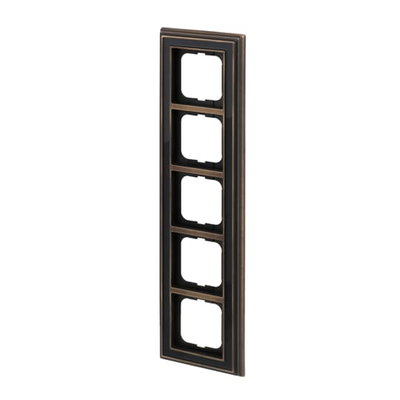 Abdeckrahmen 5-fach Messing antik anthrazit - Busch-dynasty®   