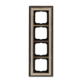 Abdeckrahmen 4-fach Messing antik Dekor elfenbeinweiß - Busch-dynasty®   