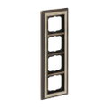Abdeckrahmen 4-fach Messing antik Dekor elfenbeinweiß - Busch-dynasty®   