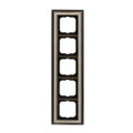 Abdeckrahmen 5-fach Messing antik Dekor elfenbeinweiß - Busch-dynasty®   