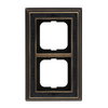 Abdeckrahmen 2-fach Messing antik Dekor anthrazit - Busch-dynasty®   
