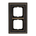 Abdeckrahmen 2-fach Messing antik Dekor anthrazit - Busch-dynasty®   