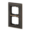 Abdeckrahmen 2-fach Messing antik Dekor anthrazit - Busch-dynasty®   