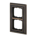 Abdeckrahmen 2-fach Messing antik Dekor anthrazit - Busch-dynasty®   