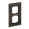 Abdeckrahmen 2-fach Messing antik Dekor anthrazit - Busch-dynasty®   