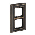 Abdeckrahmen 2-fach Messing antik Dekor anthrazit - Busch-dynasty®   