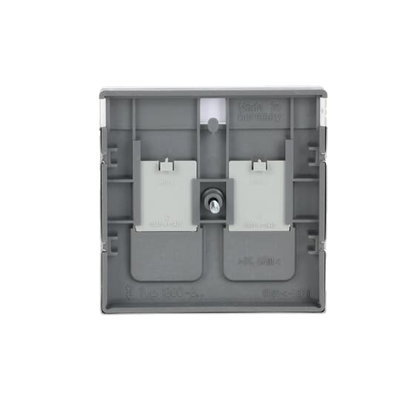 Zentralscheibe mit Beschriftungsfeld Modular-Jack-Einsatz 2-fach edelstahl -