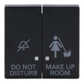 Wippe mit Aufdruck DO NOT DISTURB/MAKE UP ROOM mit kleiner transparenter