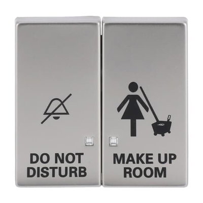 Wippe mit Aufdruck DO NOT DISTURB/MAKE UP ROOM mit kleiner transparenter