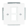 Zentralscheibe Modular-Jack-Einsatz, Keystone 2-fach studioweiß matt -