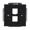 Zentralscheibe Modular-Jack-Einsatz, Keystone 2-fach schwarz matt - Plattform 63