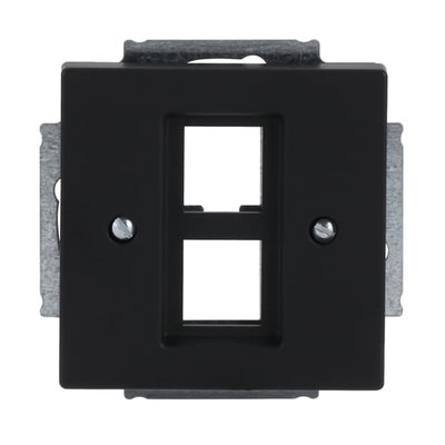 Zentralscheibe Modular-Jack-Einsatz, Keystone 2-fach schwarz matt - Plattform 63