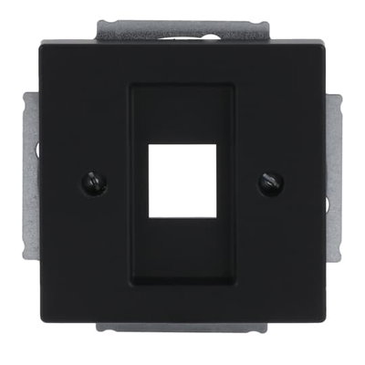 Zentralscheibe Modular-Jack-Einsatz, Keystone 1-fach schwarz matt - Plattform 63