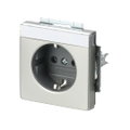 SCHUKO® Steckdosen-Einsatz mit Beschriftungsfeld edelstahl - pur edelstahl