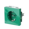 SCHUKO® Steckdosen-Einsatz mit Aufdruck SV grün - Plattform 63 mit Aufdruck  