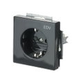 SCHUKO® Steckdosen-Einsatz mit Aufdruck EDV Safety+ anthrazit - Plattform 63