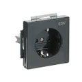 SCHUKO® Steckdosen-Einsatz mit Aufdruck EDV Safety+ anthrazit - Plattform 63