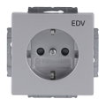 SCHUKO® Steckdosen-Einsatz mit Aufdruck EDV Safety+ alusilber - Plattform 63