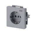 SCHUKO® Steckdosen-Einsatz mit Aufdruck EDV Safety+ alusilber - Plattform 63