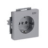 SCHUKO® Steckdosen-Einsatz mit Aufdruck EDV Safety+ alusilber - Plattform 63