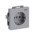 SCHUKO® Steckdosen-Einsatz mit Aufdruck EDV Safety+ alusilber - Plattform 63