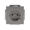 SCHUKO® Steckdosen-Einsatz Safety+ mit LED Kontrolllicht /grün edelstahl - pur