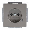 SCHUKO® Steckdosen-Einsatz Safety+ mit LED Kontrolllicht /grün edelstahl - pur