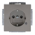 SCHUKO® Steckdosen-Einsatz Safety+ mit LED Kontrolllicht /grün edelstahl - pur
