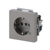 SCHUKO® Steckdosen-Einsatz Safety+ mit LED Kontrolllicht /grün edelstahl - pur