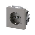SCHUKO® Steckdosen-Einsatz Safety+ mit LED Kontrolllicht /grün edelstahl - pur