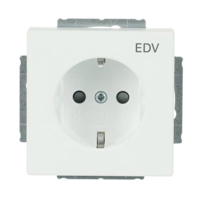 SCHUKO® Steckdosen-Einsatz mit Aufdruck EDV Safety+ studioweiß matt - Plattform