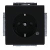 SCHUKO® Steckdosen-Einsatz Safety+ mit LED Kontrolllicht /grün schwarz matt -