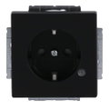 SCHUKO® Steckdosen-Einsatz Safety+ mit LED Kontrolllicht /grün schwarz matt -