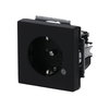 SCHUKO® Steckdosen-Einsatz Safety+ mit LED Kontrolllicht /grün schwarz matt -