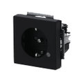 SCHUKO® Steckdosen-Einsatz Safety+ mit LED Kontrolllicht /grün schwarz matt -