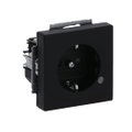 SCHUKO® Steckdosen-Einsatz Safety+ mit LED Kontrolllicht /grün schwarz matt -