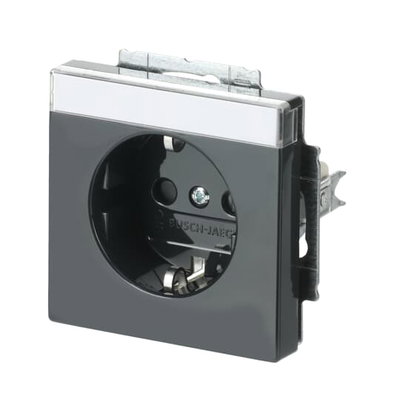 SCHUKO® Steckdosen-Einsatz Safety+ mit Beschriftungsfeld anthrazit - Plattform