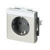 SCHUKO® Steckdosen-Einsatz Safety+ mit Beschriftungsfeld edelstahl - pur