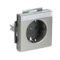 SCHUKO® Steckdosen-Einsatz Safety+ mit Beschriftungsfeld edelstahl - pur