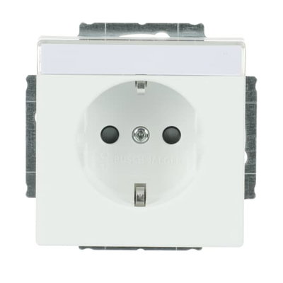 SCHUKO® Steckdosen-Einsatz Safety+ mit Beschriftungsfeld studioweiß matt -