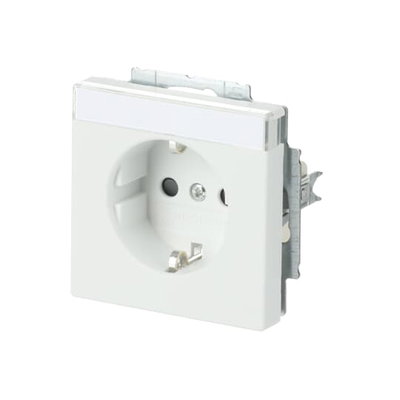 SCHUKO® Steckdosen-Einsatz Safety+ mit Beschriftungsfeld studioweiß matt -