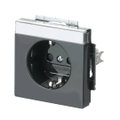 SCHUKO® Steckdosen-Einsatz Safety+ mit Beschriftungsfeld schwarz matt -