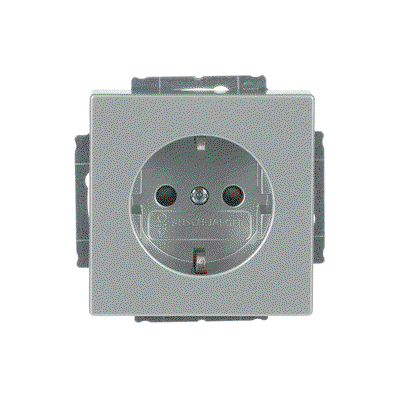 SCHUKO® Steckdosen-Einsatz Safety+ ohne Spreize alusilber - Plattform 63