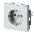 SCHUKO® Steckdosen-Einsatz Safety+ mit Schraubklemmen alusilber - Plattform 63