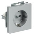 SCHUKO® Steckdosen-Einsatz Safety+ mit Schraubklemmen alusilber - Plattform 63